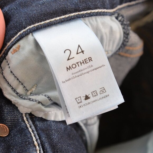 Mother Denim The Hustler Ankle Fray Jeans In Wash On The Edge Sz 24 - Picture 5 of 10